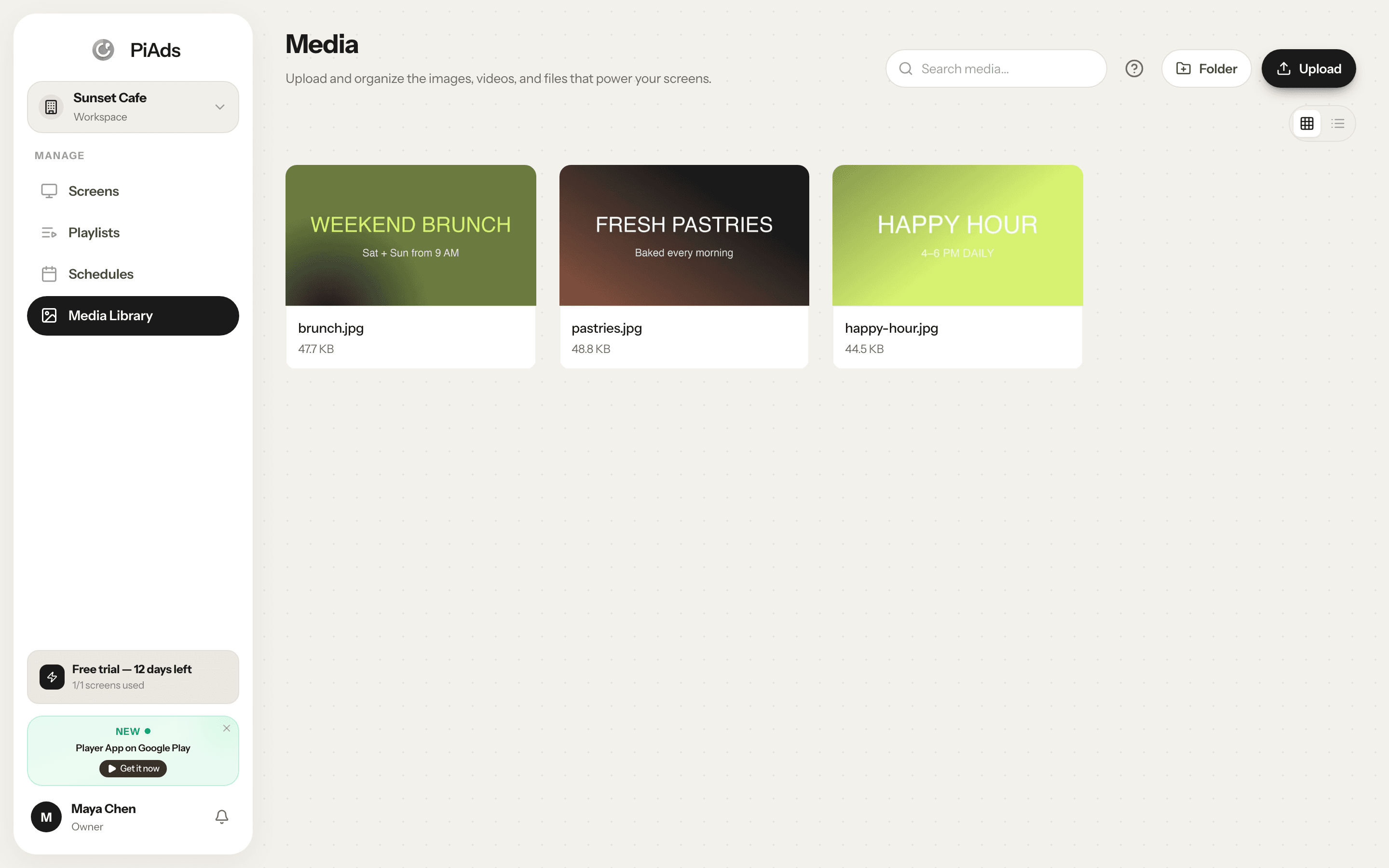 Workout-of-the-Day Board — PiAds dashboard